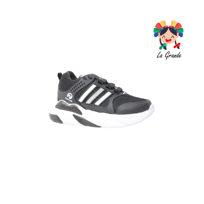 900 FON-VER Negro Blanco Tenis Deportivo para Niña y Niño