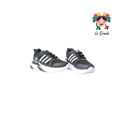 900 FON-VER Negro Blanco Tenis Deportivo para Niña y Niño