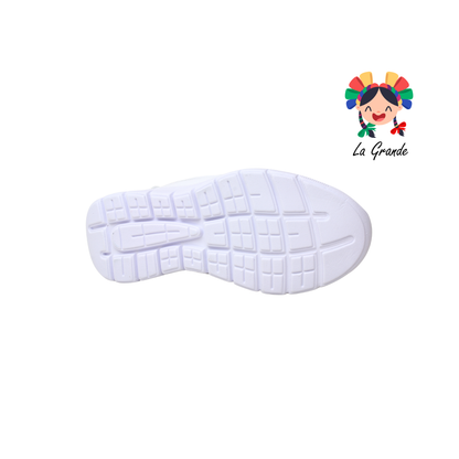 901 APT Blanco Gris Piel Tenis Escolar para Dama y Joven