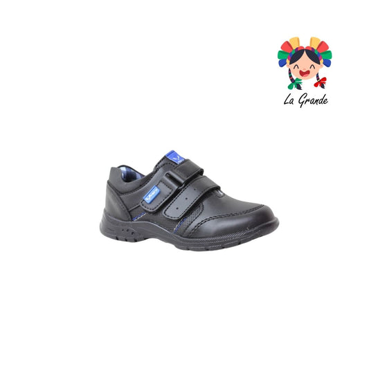 901 VELRA Negro Azul Zapato Escolar para Niño