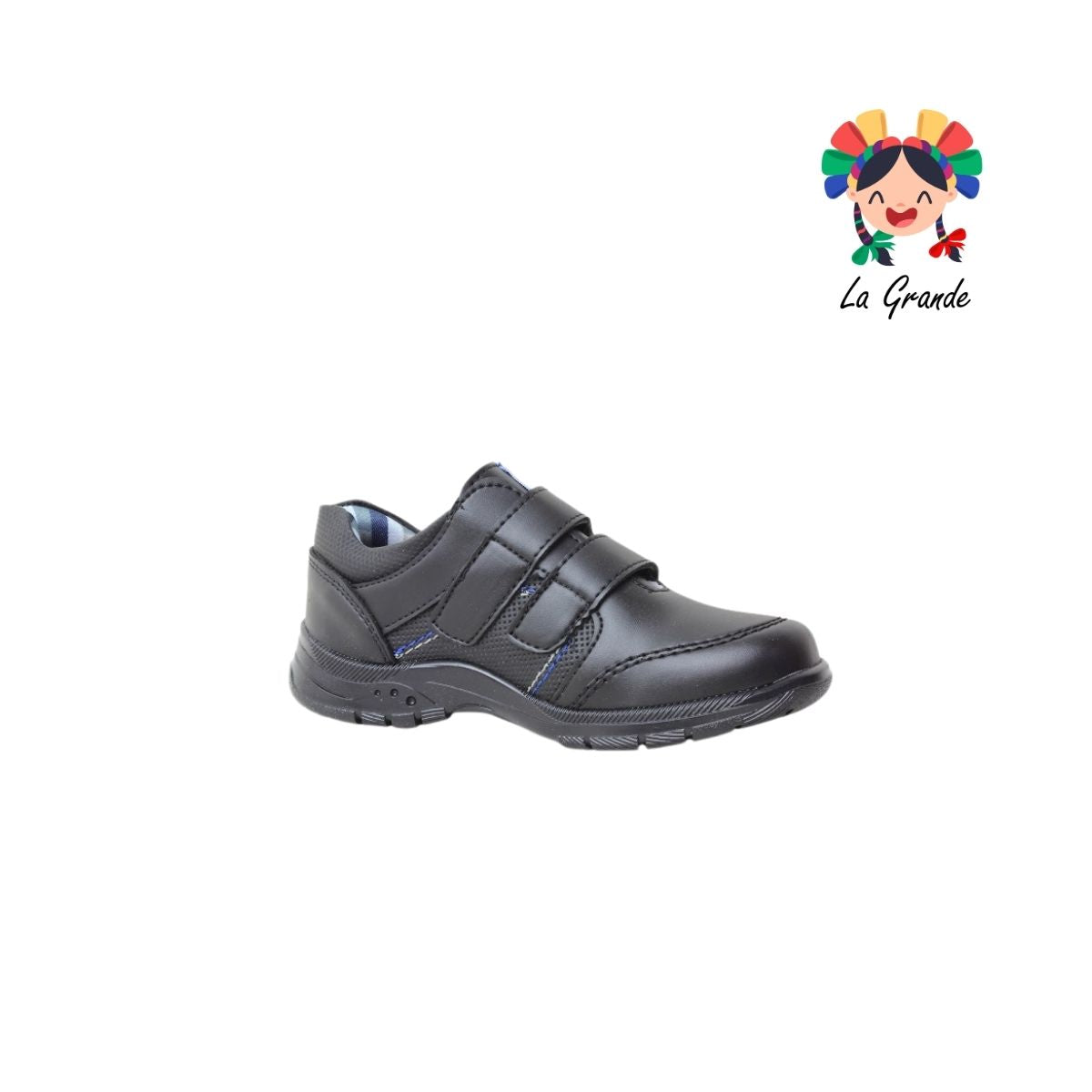 901 VELRA Negro Azul Zapato Escolar para Niño
