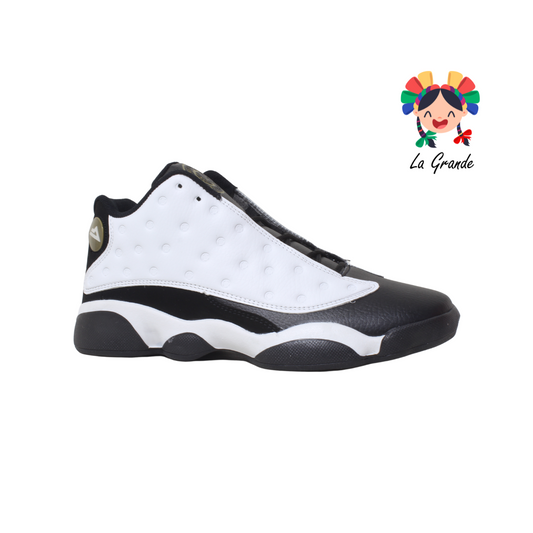 9047 SAETTA PREMIER Bco Ngo Oro Sint Tenis Bota Deportivo para Niño, Joven y Caballero