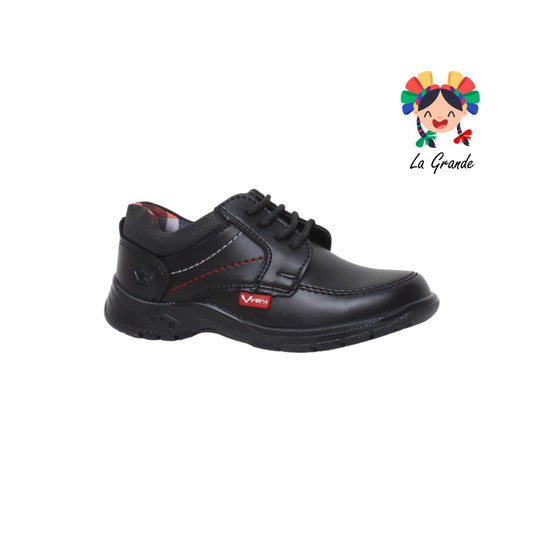 905 VELRA Negro Rojo Sint Zapato Escolar para Niño y Joven