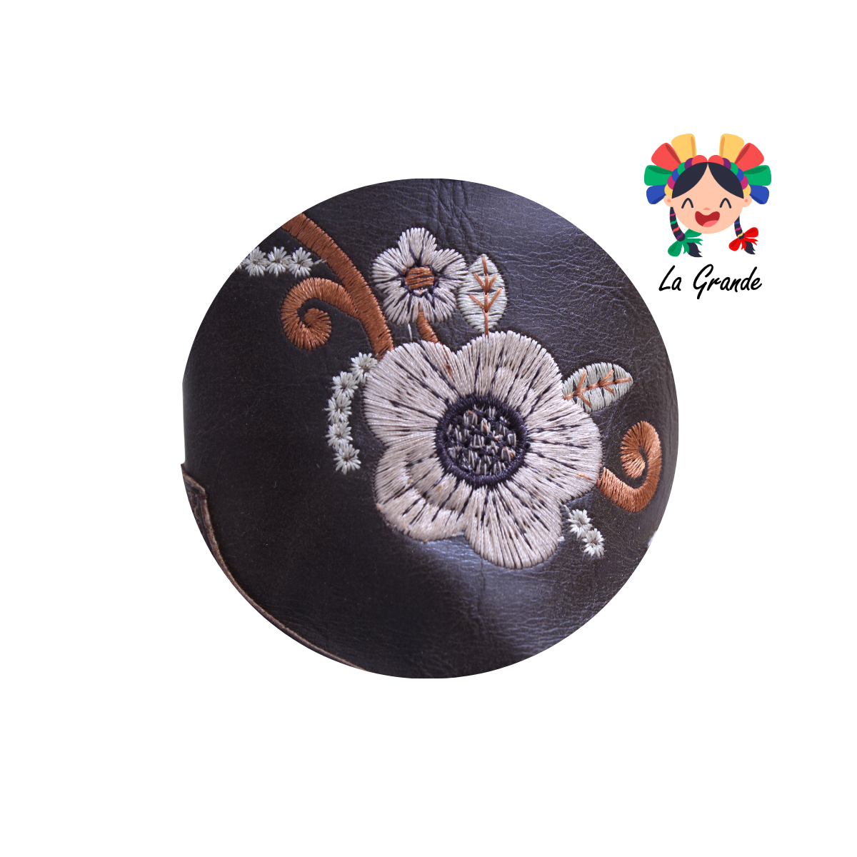 9071 LADY FLORES Café Bordado Bota Vaquera para Niña