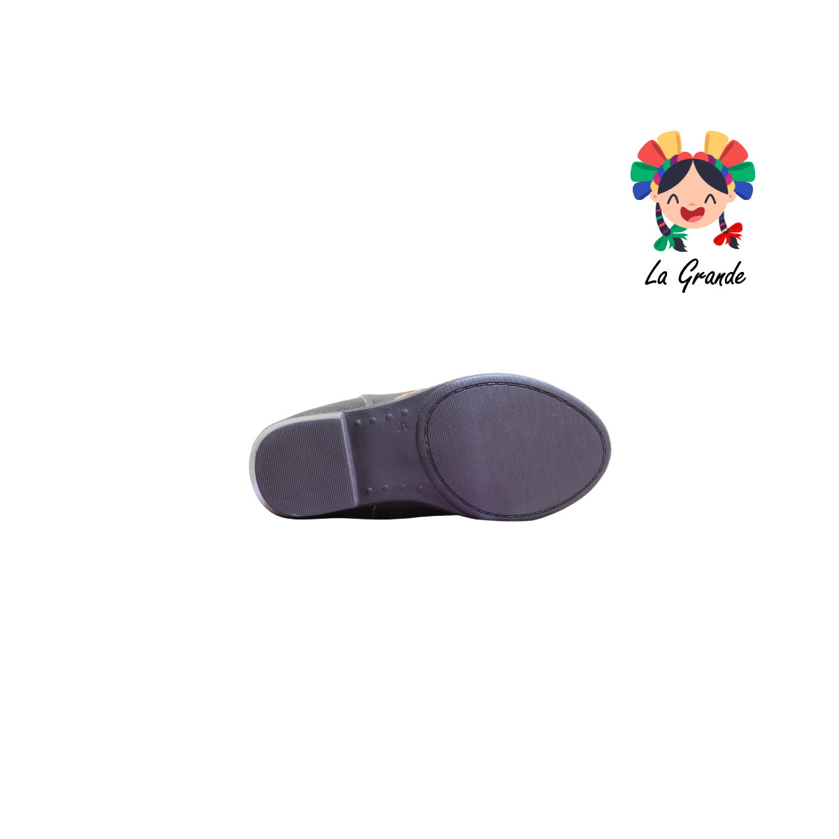 9071 LADY FLORES Café Bordado Bota Vaquera para Niña