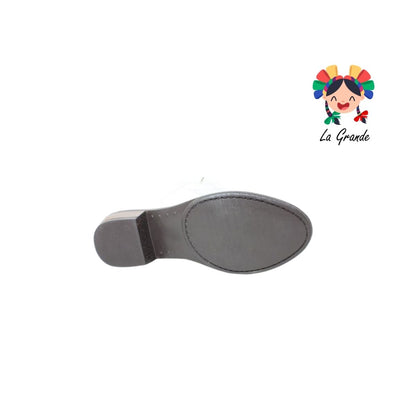 9075 LADY FLORES Hueso Bordado Bota Vaquera para Dama