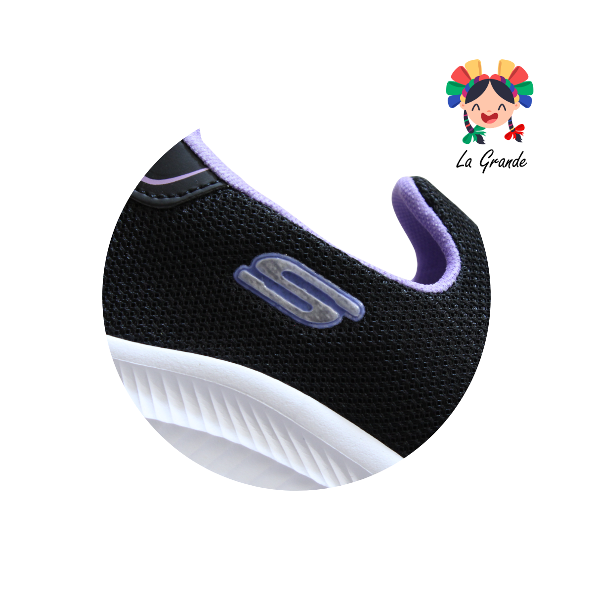 011 TORONTO Negro Lila Textil Tenis Mocasin para Dama
