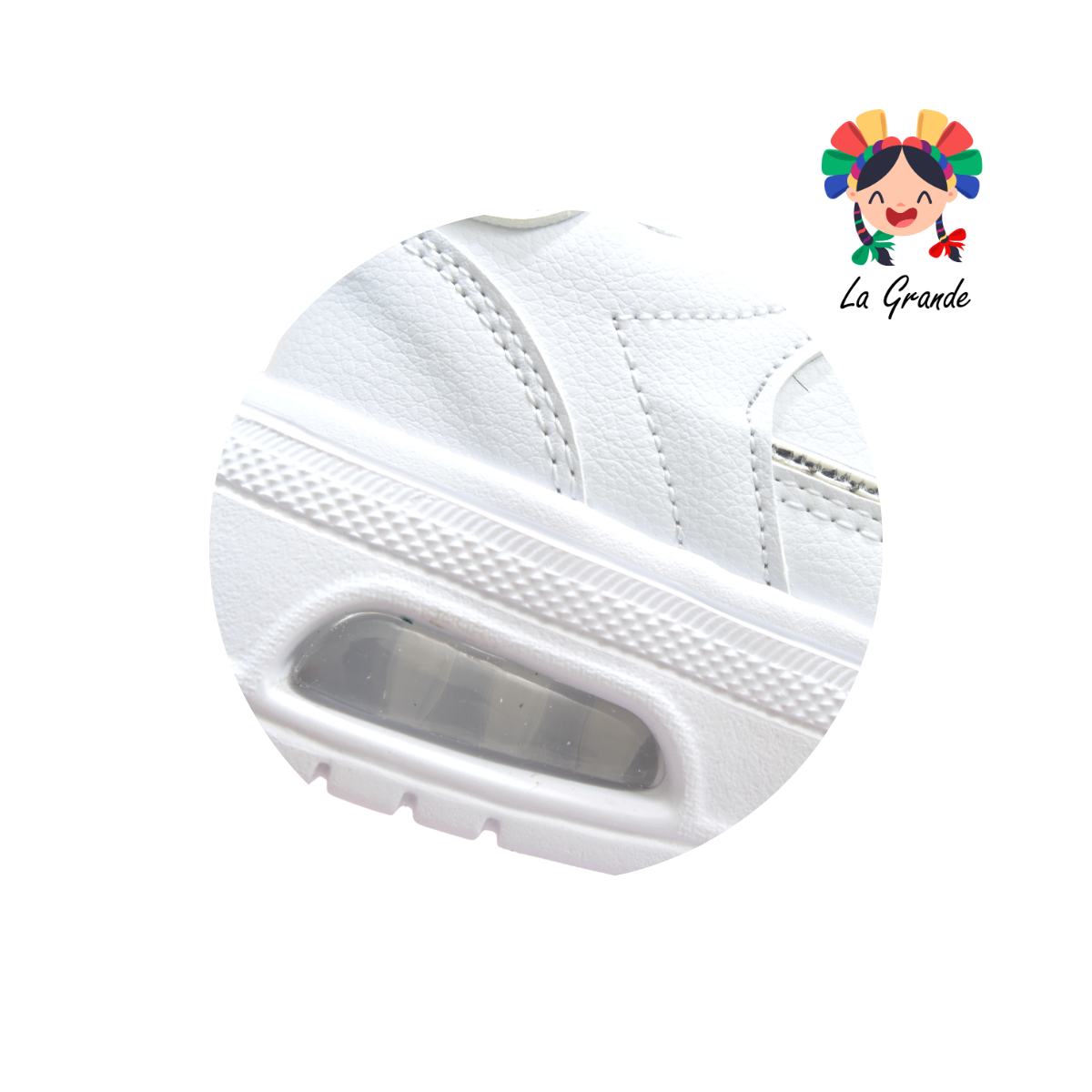 5000 TERRYBLITO Blanco Plata Tenis Casual para Niña y Niño