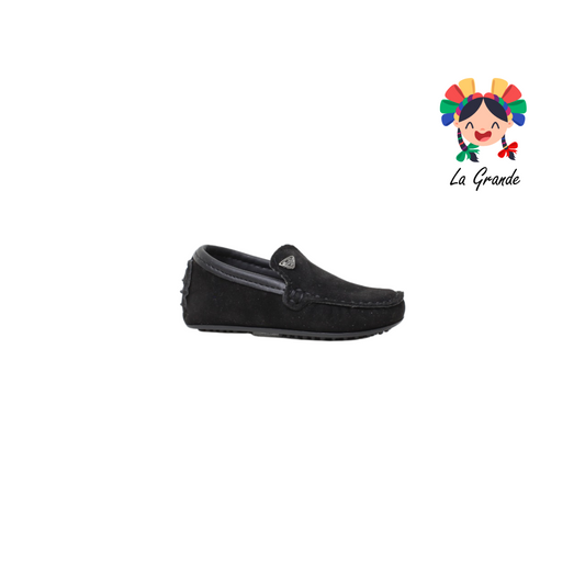 910 CUSTOM Negro Gamuza Zapato tipo Mocasín para Bebé