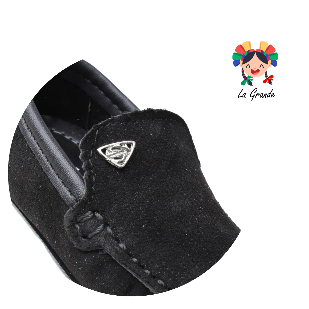 910 CUSTOM Negro Gamuza Zapato tipo Mocasín para Bebé