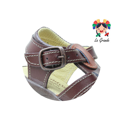 911 PEQUEÑITOS Chili Canela Piel Huarache para Bebé