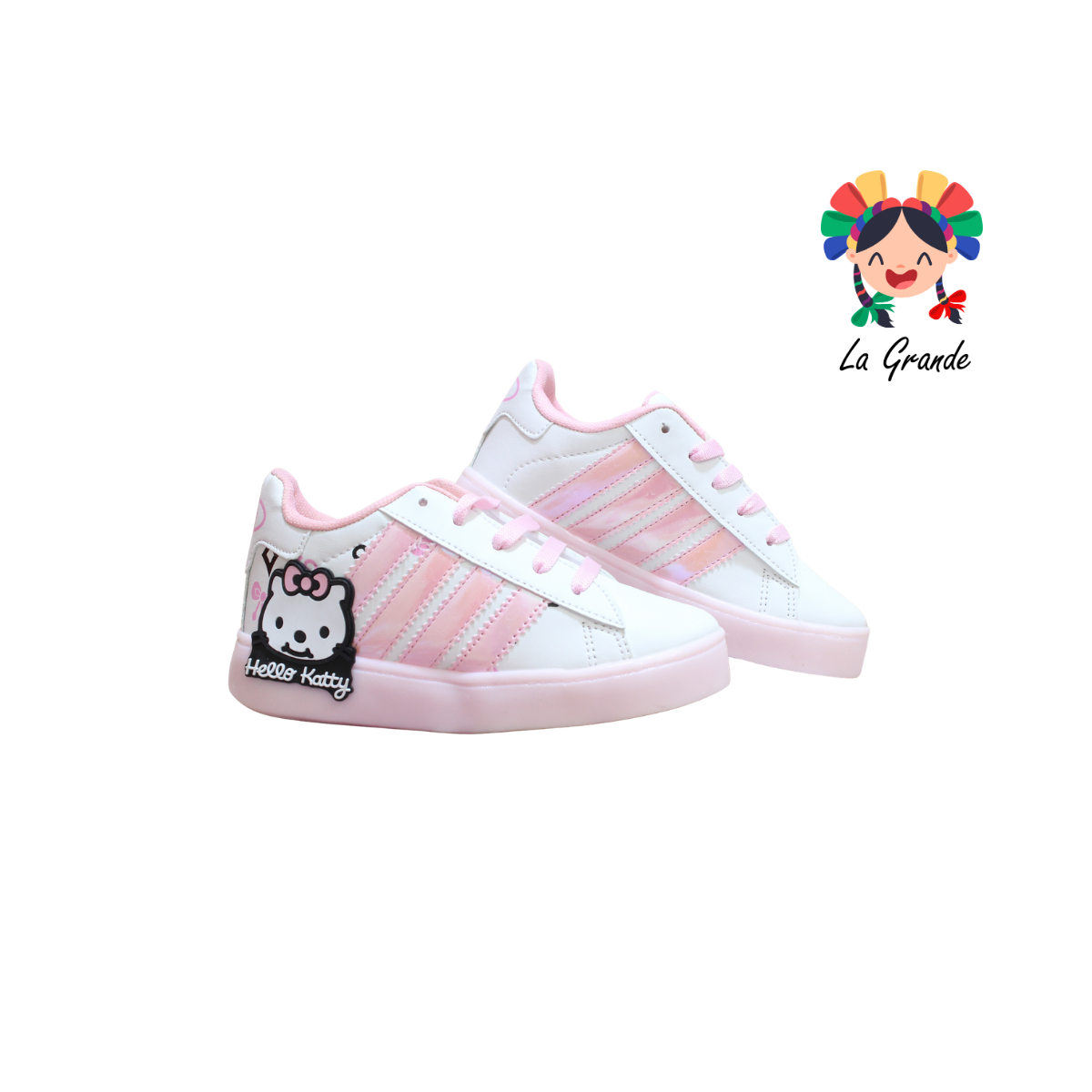 V-040 VANNI CLUB Rosa Blanco Sintético Tenis Casual Para Niña