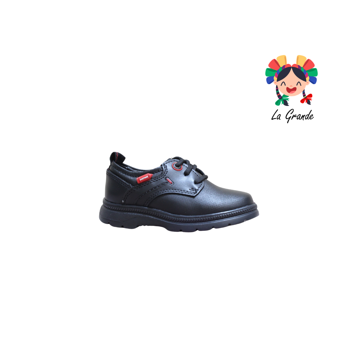 2259 CUSTOM Negro Rojo Napa Zapato Casual para Niño