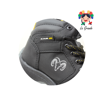 9253 JC RAM Negro Amarillo Bota de Montaña para Niño