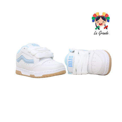 928 ROJO ARANDANO Blanco Cielo Napa Tenis Casual para Niña y Niño