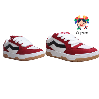 928 ROJO ARANDANO Rojo Bco Ngo Tenis Casual para Dama, Joven y Caballero