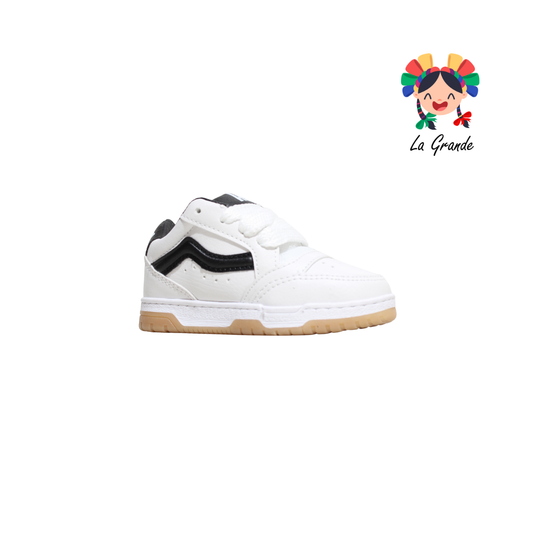 928 ROJO ARANDANO Blanco Negro Napa Tenis Casual para Niña y Niño