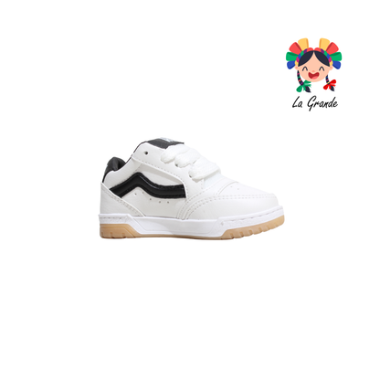 928 ROJO ARANDANO Blanco Negro Napa Tenis Casual para Niña y Niño
