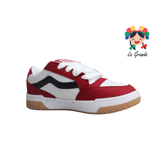 928 ROJO ARANDANO Rojo Bco Ngo Tenis Casual para Dama, Joven y Caballero