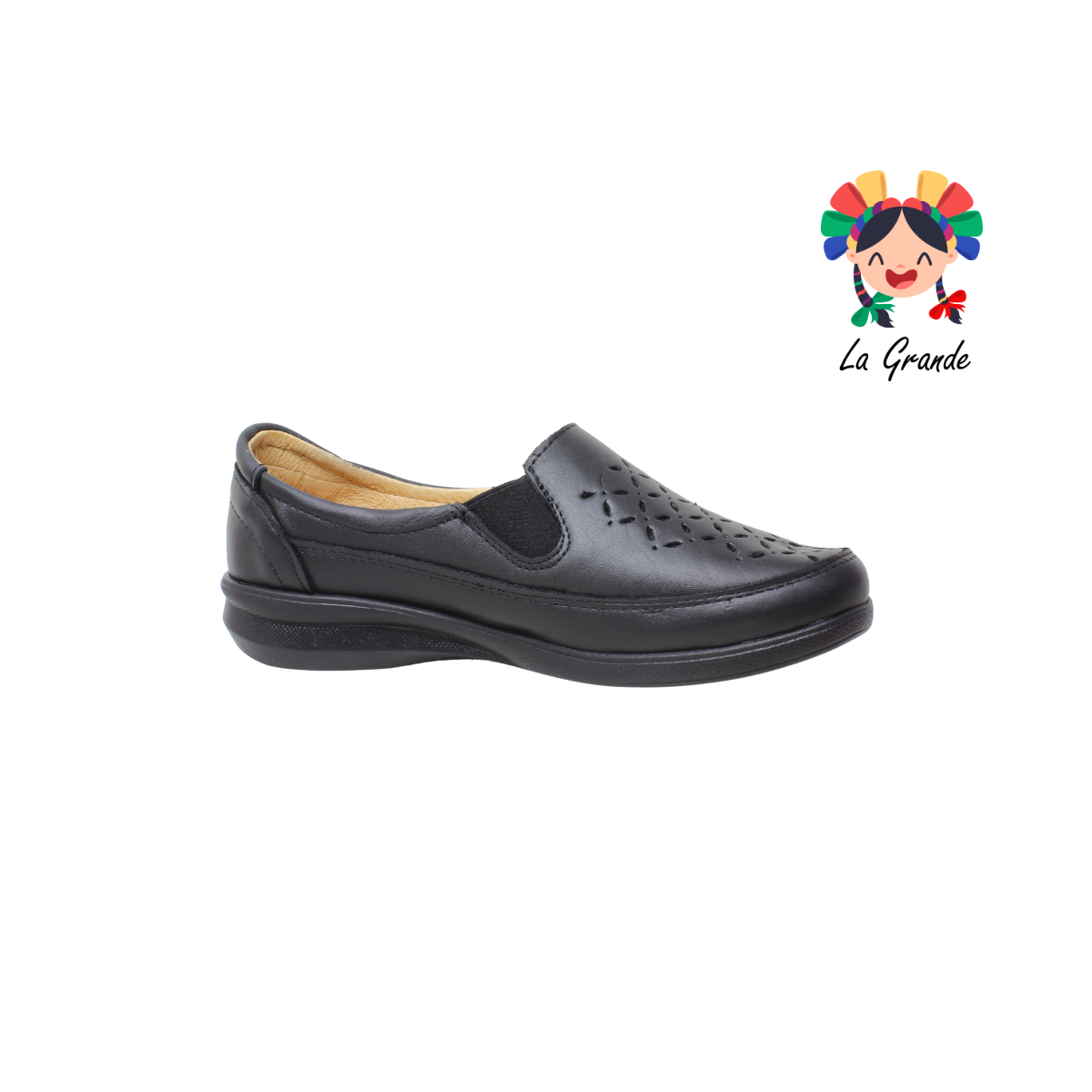 803 FANNY Negro Piel Zapato Casual para Dama