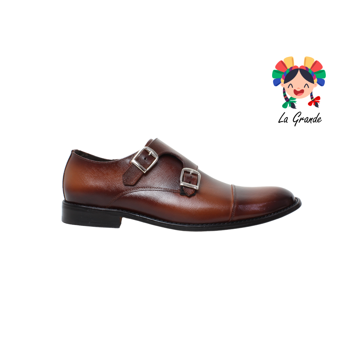930 GIOVANNI Miel Mezclilla Piel Zapato de Vestir con Suela de Cuero para Caballero