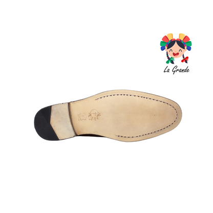 930 GIOVANNI Miel Mezclilla Piel Zapato de Vestir con Suela de Cuero para Caballero