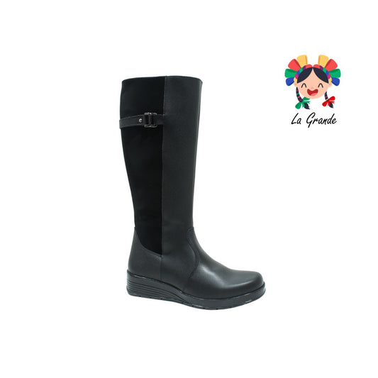 93230 GREEN LOVE Negro Piel Bota Larga para Dama