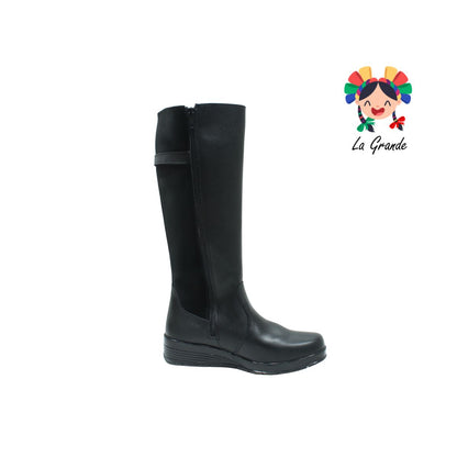 93230 GREEN LOVE Negro Piel Bota Larga para Dama