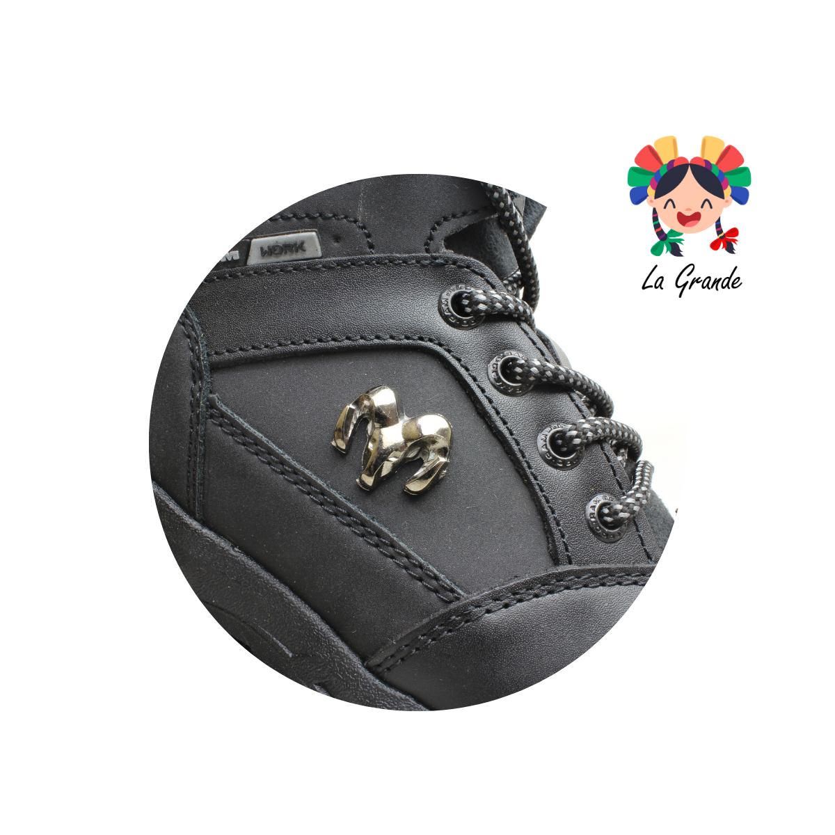 9323 RAM Negro Acero Bota Industrial con Casco para Caballero