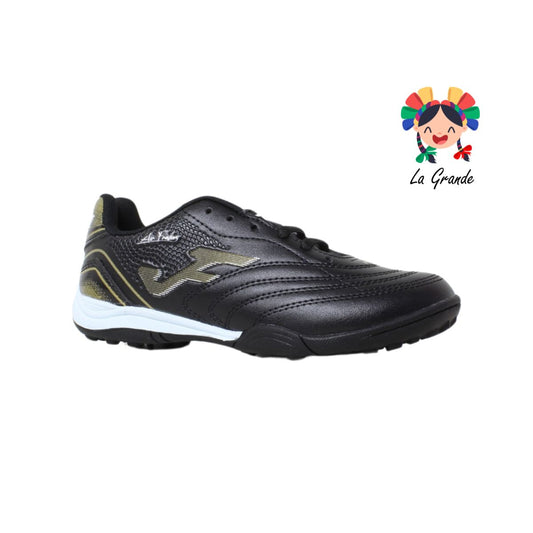 933 FRAKOS Negro Oro Sintético Tenis Fútbol Rápido para Joven  y Caballero