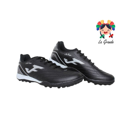 933 FRAKOS Negro Gris Sintético Tenis Fútbol Rápido para Joven y Caballero