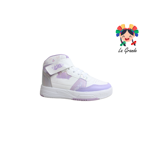 167 LUX-10 Blanco Lila Tenis Casual para Niña