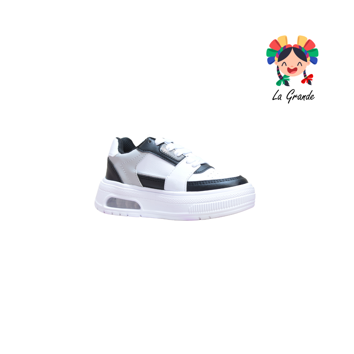 5000 TERRYBLITO Blanco Negro Tenis Casual para Niño