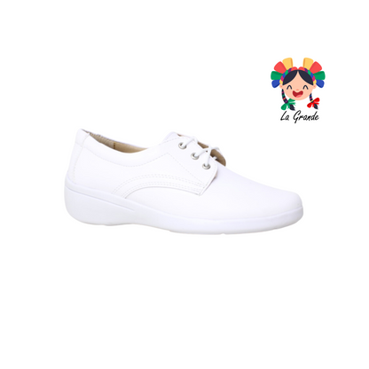 9405 ETNIA Blanco Sint Zapato Clínico de agujeta Dama