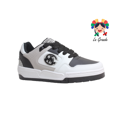 940 WALKQUIR Blanco Negro Tenis Casual para Caballero