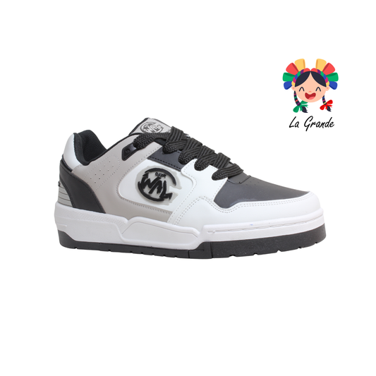 940 WALKQUIR Blanco Negro Tenis Casual para Caballero
