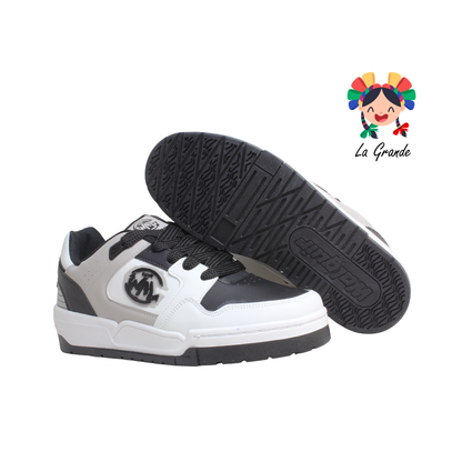 940 WALKQUIR Blanco Negro Tenis Casual para Caballero