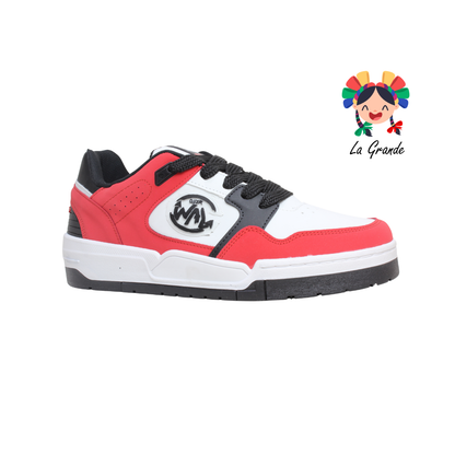 940 WALKQUIR Bco Ngo Rojo Tenis Casual para Caballero