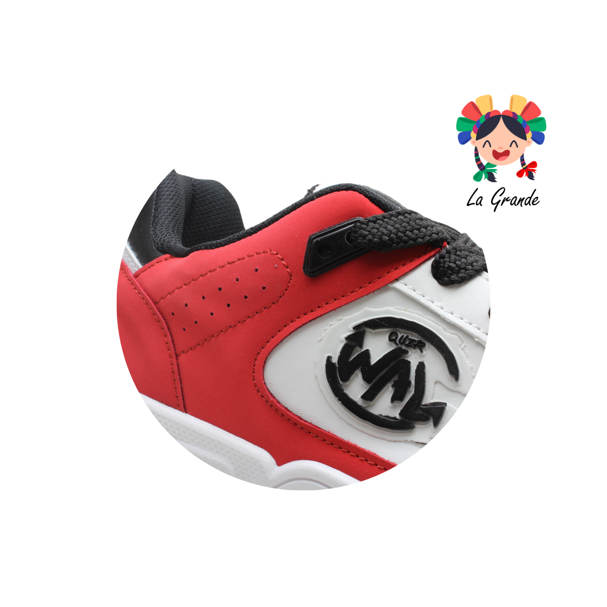 940 WALKQUIR Bco Ngo Rojo Tenis Casual para Caballero