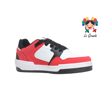 940 WALKQUIR Bco Ngo Rojo Tenis Casual para Caballero