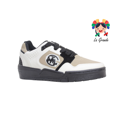 940 WALKQUIR Negro Beige Tenis Casual para Caballero