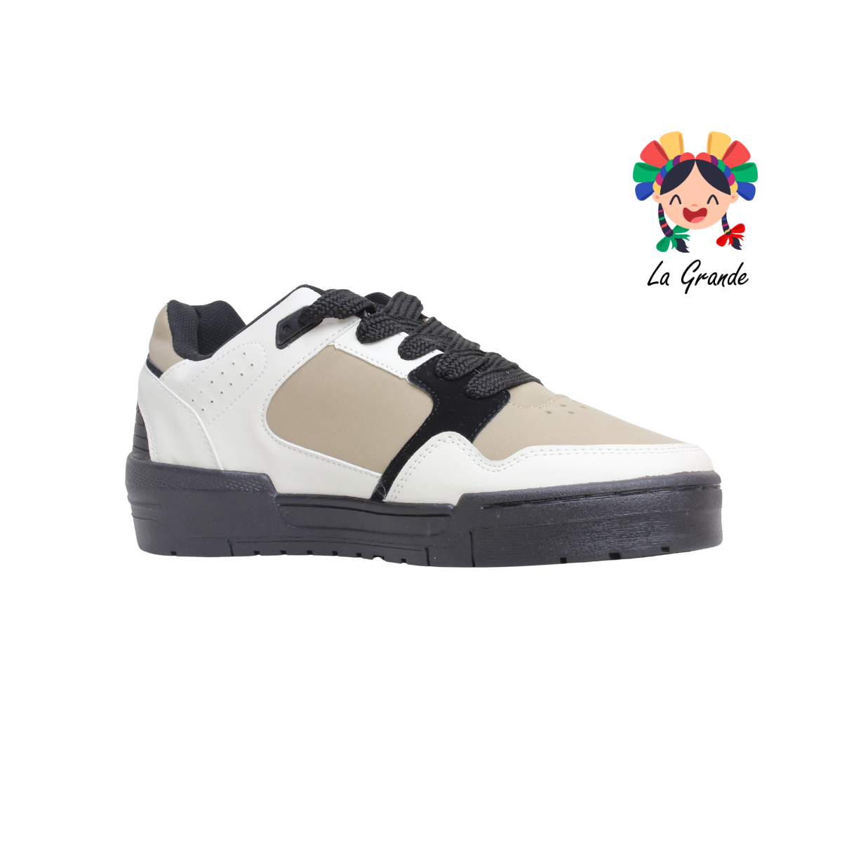 940 WALKQUIR Negro Beige Tenis Casual para Caballero