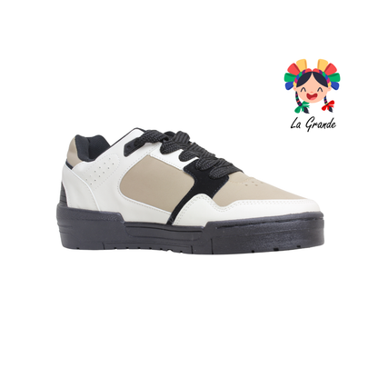 940 WALKQUIR Negro Beige Tenis Casual para Caballero
