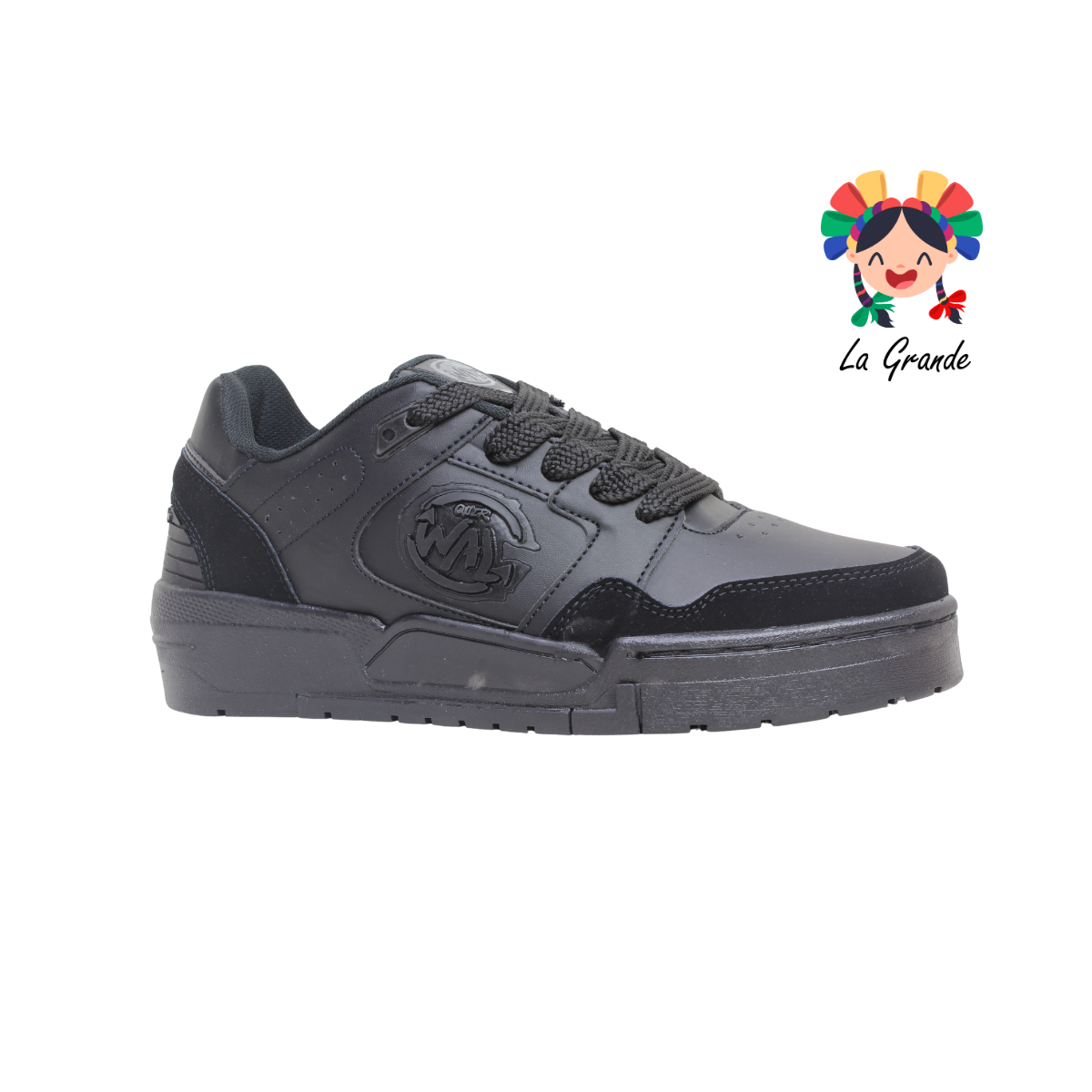 940 WALKQUIR Negro Negro Tenis Casual para Caballero