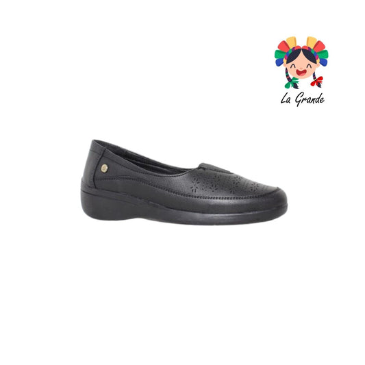 9434 ETNIA Negro Piel Zapato Casual para Dama
