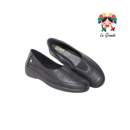 9434 ETNIA Negro Piel Zapato Casual para Dama