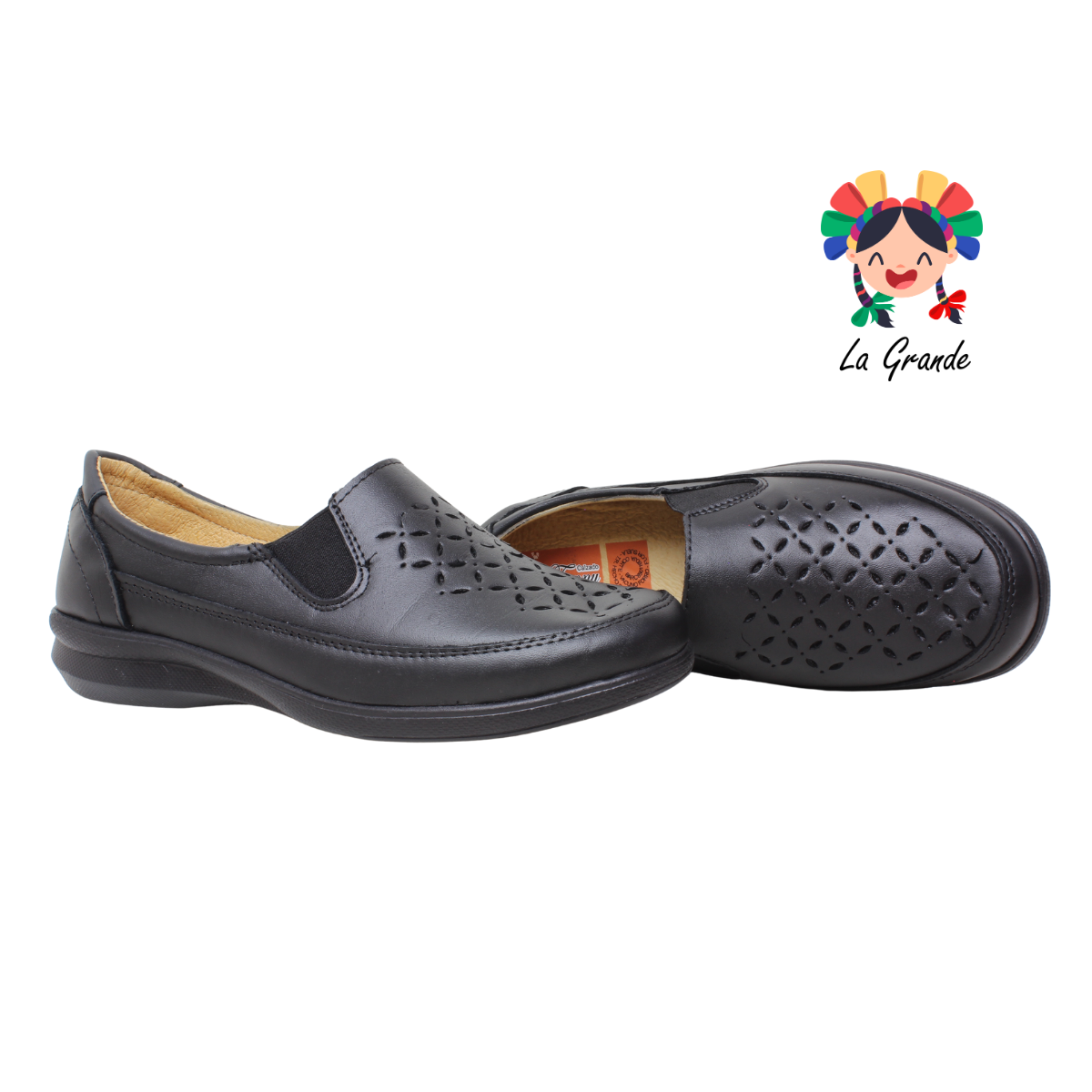 803 FANNY Negro Piel Zapato Casual para Dama
