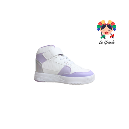 167 LUX-10 Blanco Lila Tenis Casual para Niña