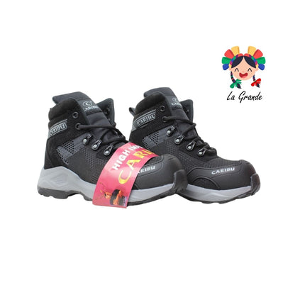 952-D CARIBU Negro Gris Bota Industrial con Casco para Dama y Jóven