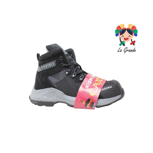 952-D CARIBU Negro Gris Bota Industrial con Casco para Dama y Jóven